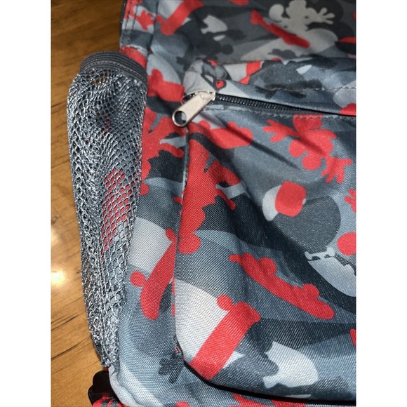 Disney Parks Mickey Mouse Skateboard Backpack - Black Grey and Red main image 6